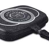 SARTÉN PARRILLERA DOBLE VALESKA ROCA VOLCANICA 40 CM COLORES: NEGRO, GRIS, ROJO, ROSADO, MARRON CLARO, BEIGE, VERDE CLARO