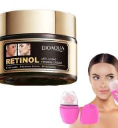 CREMA ANTI-EDAD DE RETINOL-BIOAQUA Hidratante, Antiarrugas Y Reafirmante +  Rodillo De Hielo